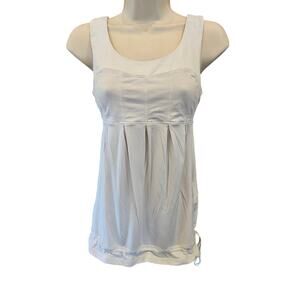 Lululemon White / White Vapor Train Stripe Sunset Athletic Tank Top Size 4